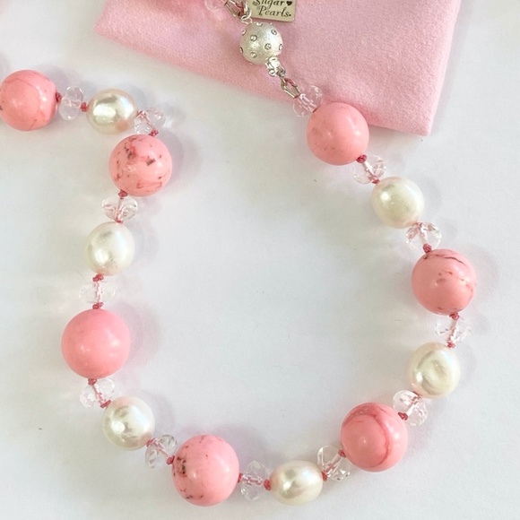 Pink Turquoise, Pearl & Quartz Necklace - Picture 4 of 5
